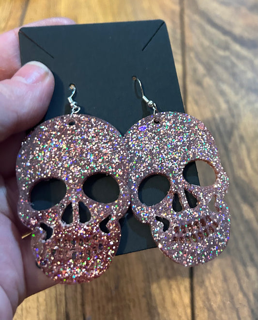 Champagne Skull Earrings