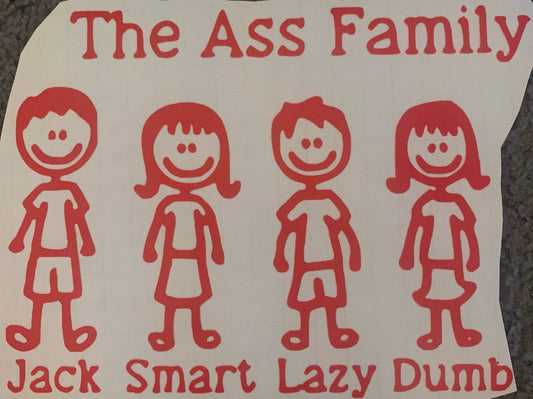 Ass Family Decal/Car Decal/Ipad Decal/Laptop Decal