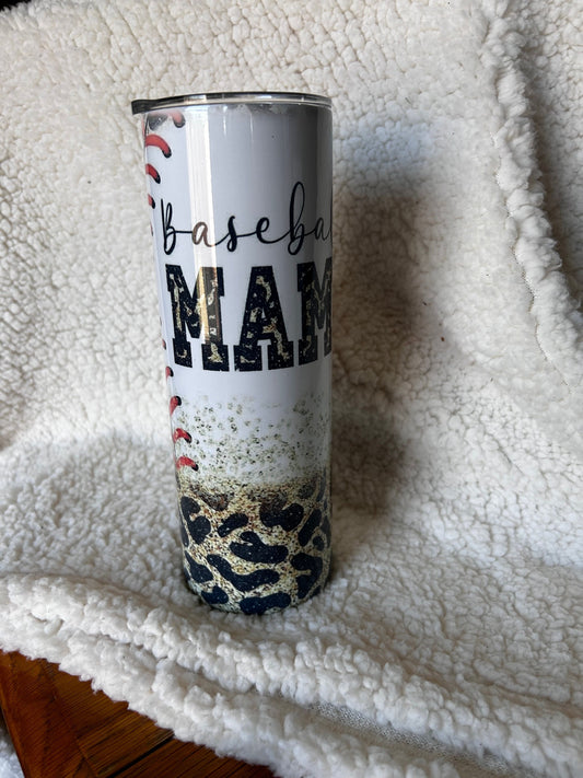 Baseball Mama 20oz Tumbler Stainless Steel Tumbler | Tumbler | Sports Mom